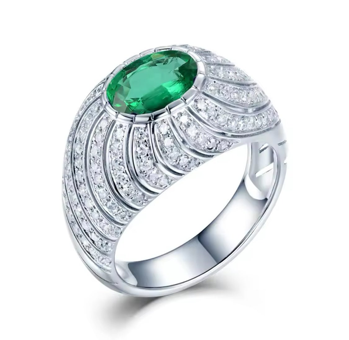 18Kt Gold Diamond 0.80 ct Emerald Ring (Unisex)