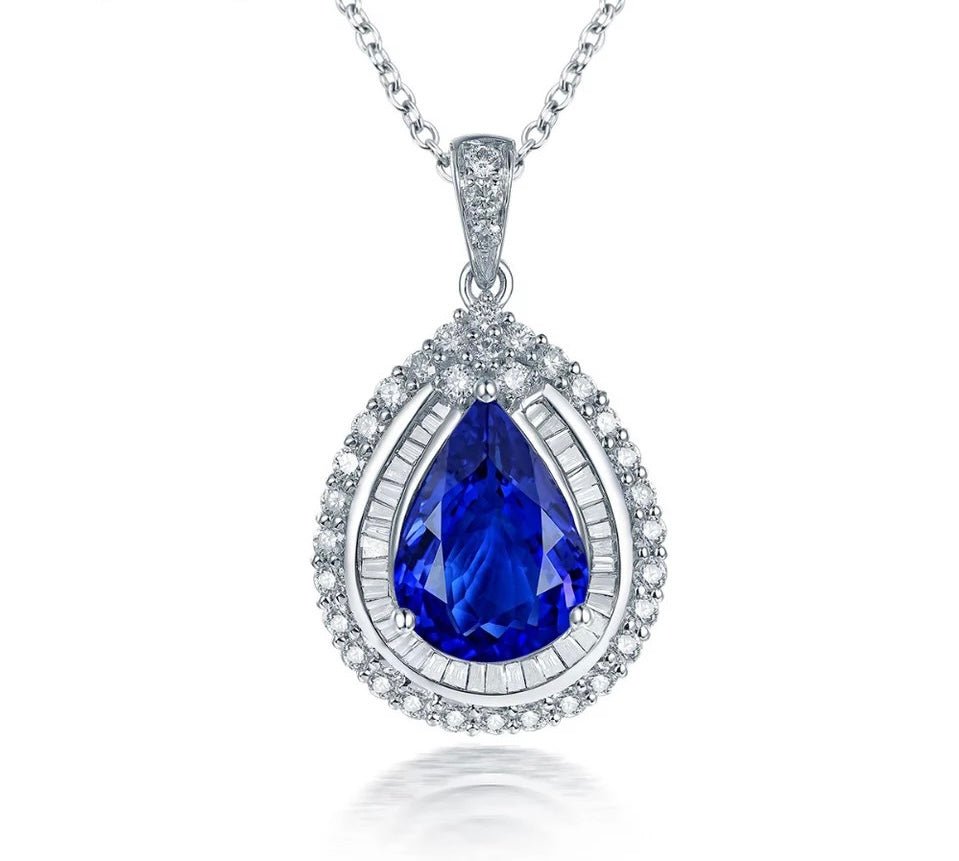 18Kt White Gold Diamond 4.26 ct Tanzanite Pendant