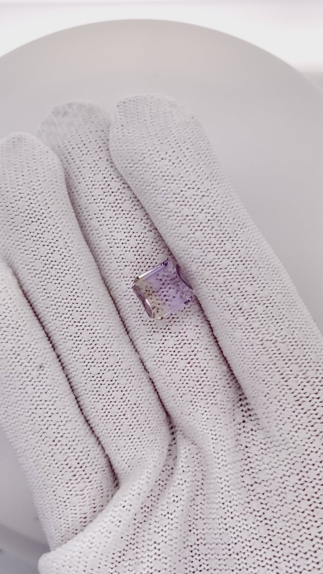 Natural Ametrine 5.17 carats, octagonal cut, purple and yellow bi-color gemstone, untreated