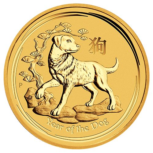 1/20 oz Gold Coin Dog 2018  – Lunar Series II