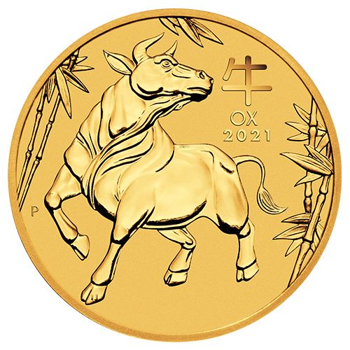 Investment Gold Coin Ox 2021, Lunar series, front side