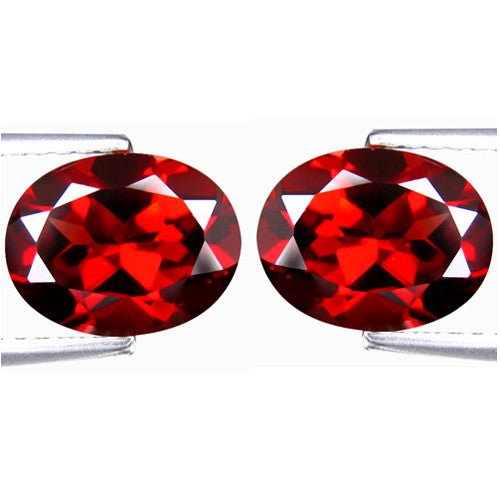 Natural Almandine Garnets 5.70 ct – Emerald Cut Matching Pair, Untreated