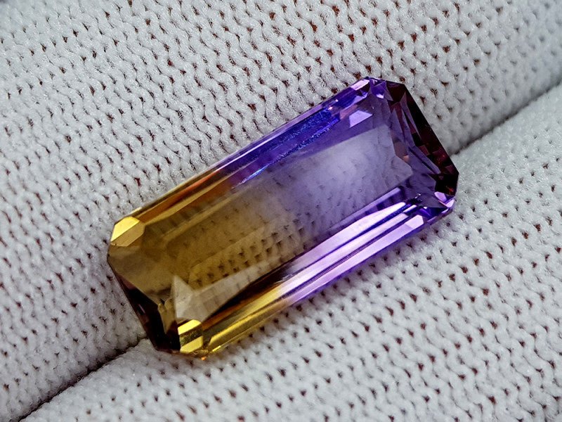 Natural Ametrine 11.12 ct – Purple - Yellow, Rectangular Cut, Untreated, Bolivia