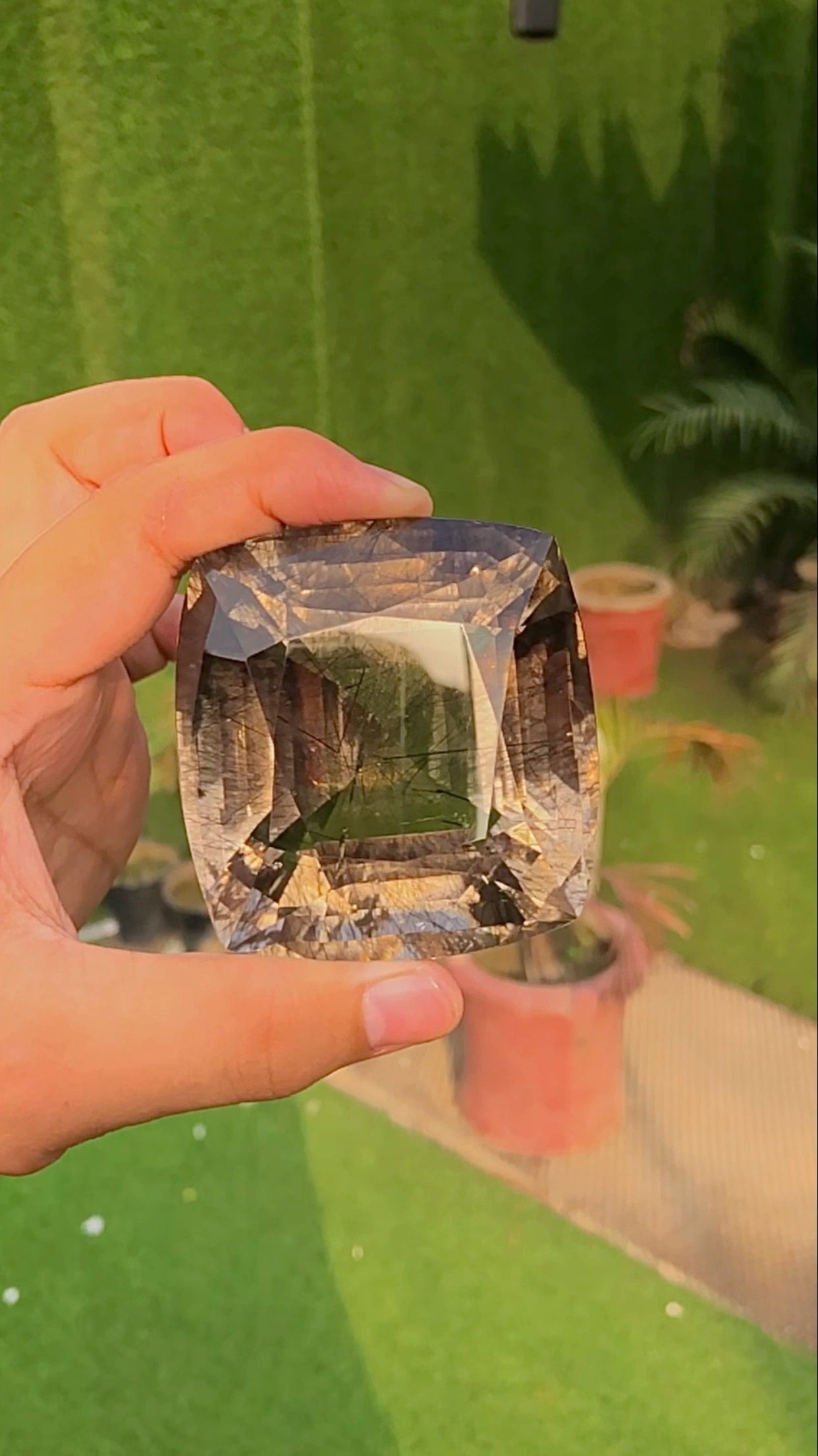 Natural Rutilated Quartz 1308 ct – Fancy Faceted, Untreated