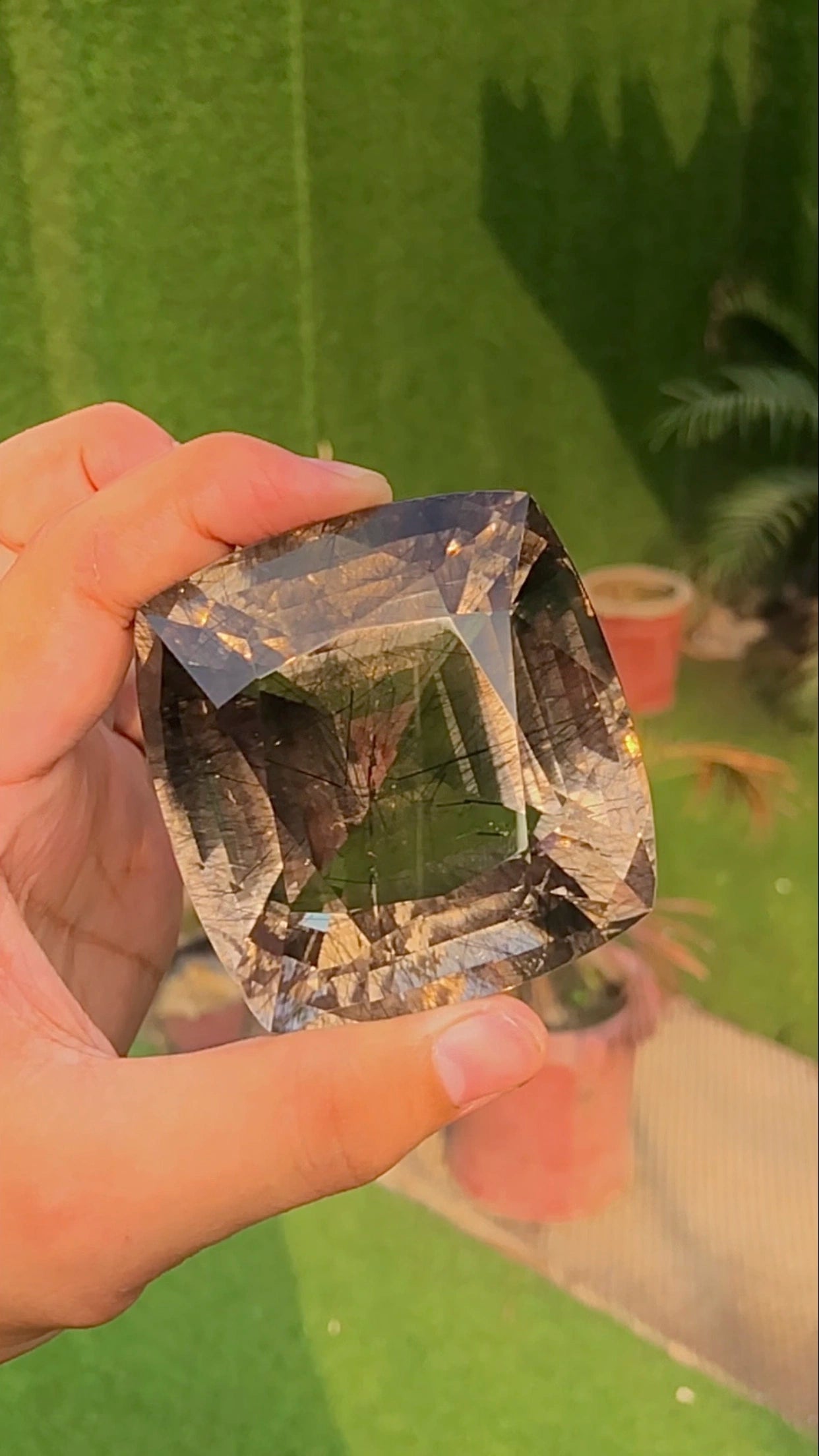 Natural Rutilated Quartz 1308 ct – Fancy Faceted, Untreated