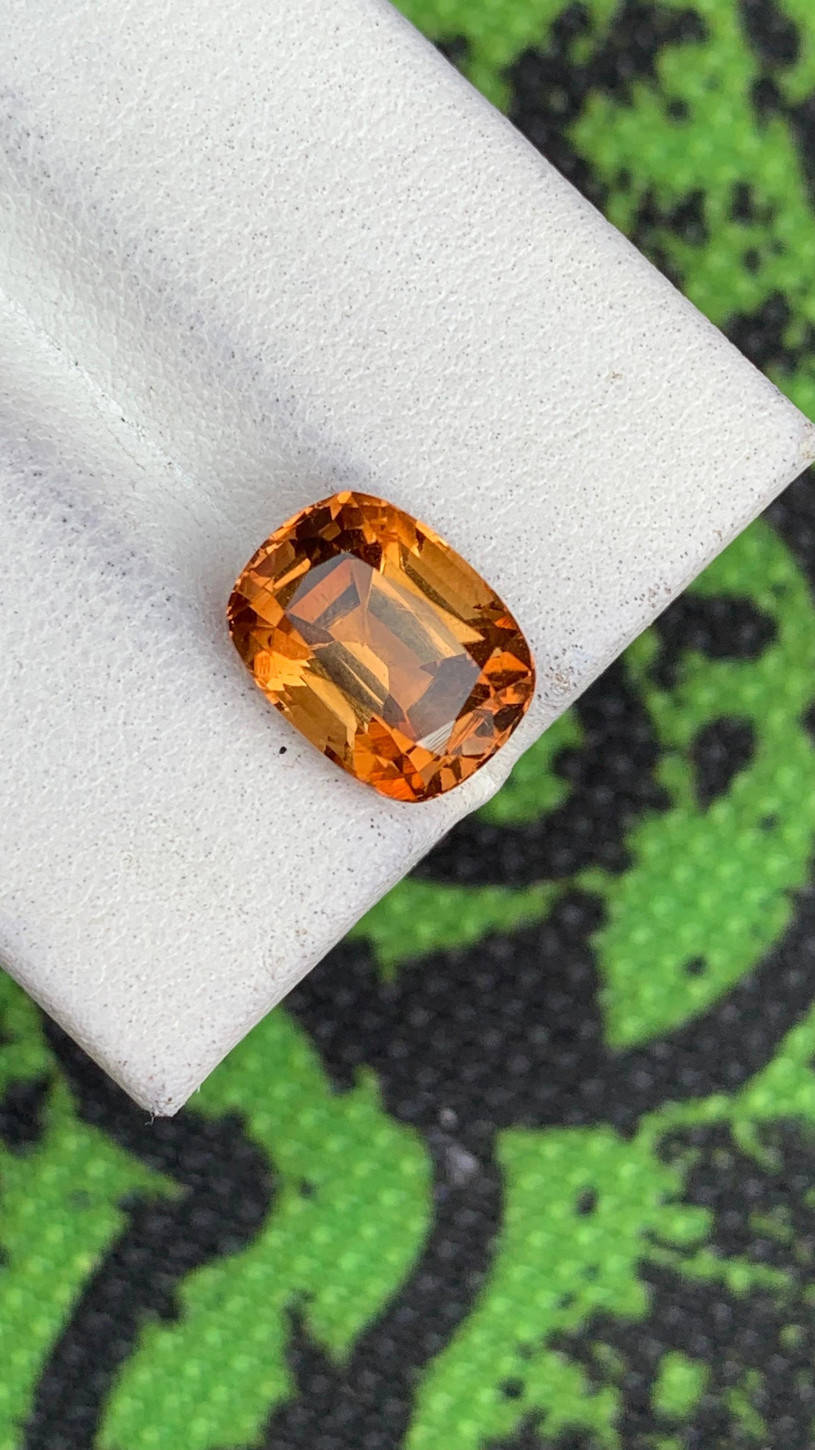 Natural Topaz 4.70 ct – Vivid Orange, Cushion Cut, Heated, Pakistan