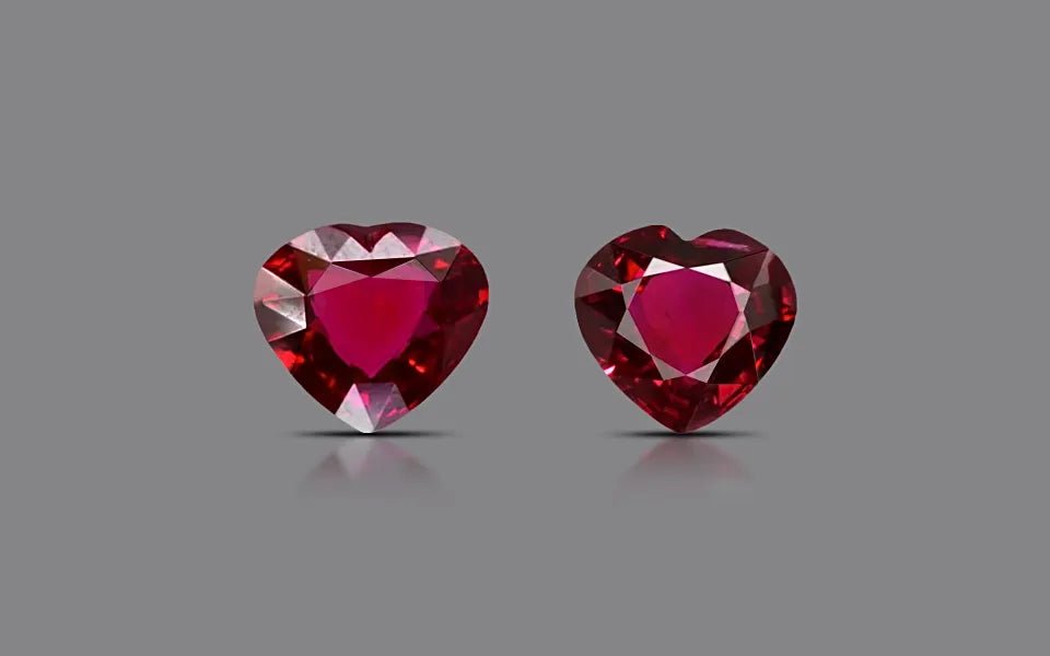 Pigeon Blood Mozambique Ruby Pair - 6.06 ct