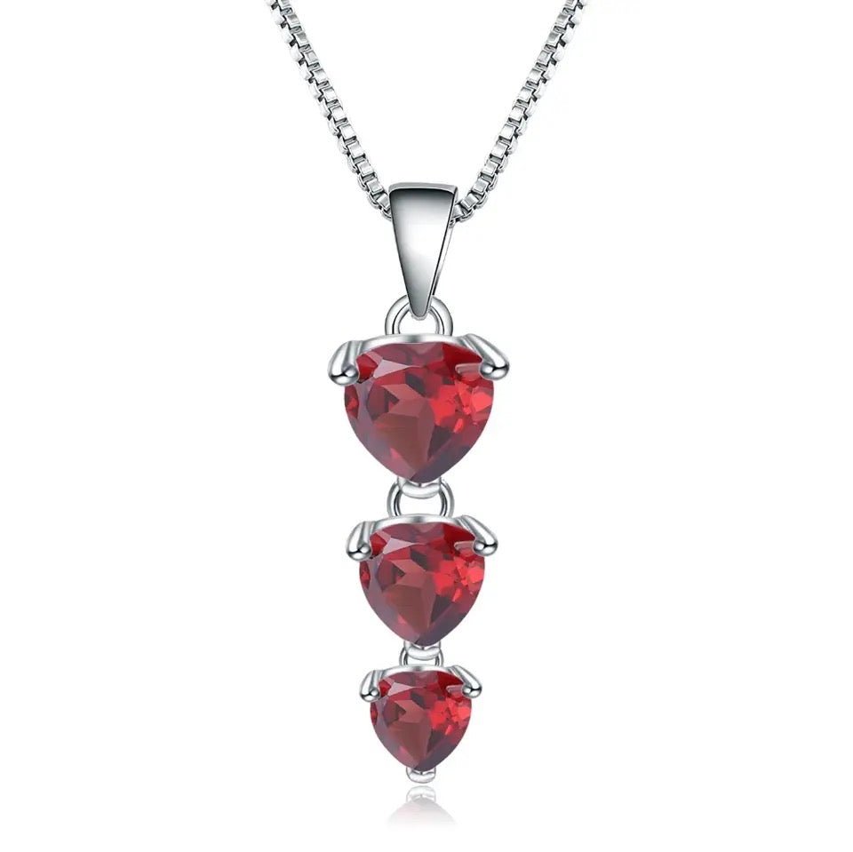 Silver 2.87 ct Garnet Pendant