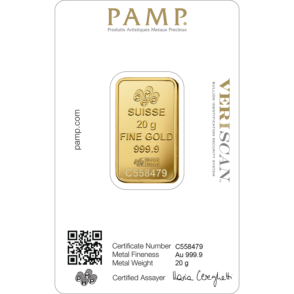 20 g Gold Minted Bar – PAMP Suisse (Lady Fortuna)